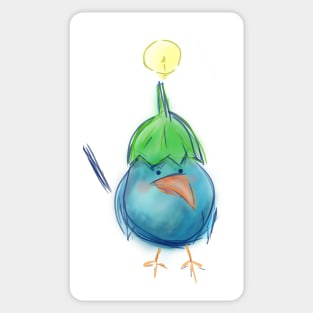 a bird with an eggplant hat Sticker